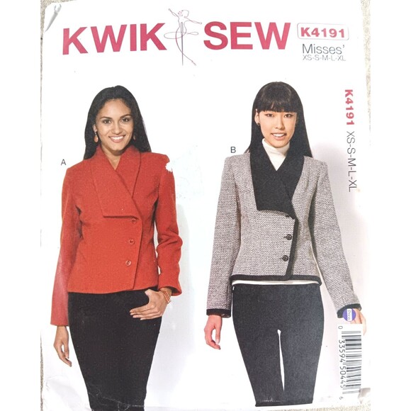 KWIK SEW K4191 Misses Jacket Size XS S M L XL Sewing Pattern - Picture 1 of 3